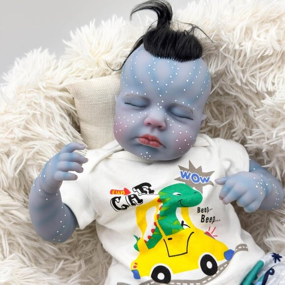 🆕19inch Soft Cloth Body Newborn Baby Poseable Limbs Loulou Girl with Clothes